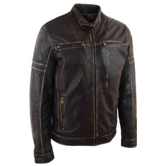 Men’s Ricky Vintage Rub-Off Real Leather Biker Jacket | Regals Leather
