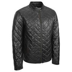 Men’s Quilted Anorak Leather Jacket in Black – Jeff Style Outdoor Fashion | Regals Leather