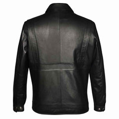 Benjo Black Leather Men’s Jacket – Classic Biker Style & Premium Comfort