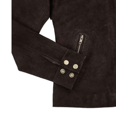 Women's Suede Leather Jacket with Sherpa Collar – Warm Winter Biker Coat by Regals Leather