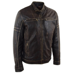 Men's Genuine Leather Biker Jacket Black | Vintage Lambskin Motorcycle Jackets For Men