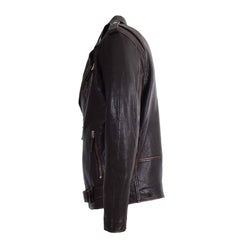 Men’s Real New Zealand Leather Biker Jacket – Brando Style Zip Nelson | Regals Leather