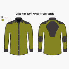 Regals Leather Red/White Exo Motorcycle Flannel Shirt with Kevlar Lining – CE Protective Riding Gear