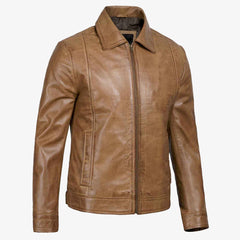 Men’s Yellow Wax Vintage Leather Jacket – Premium Handmade Outerwear by Regals Leather
