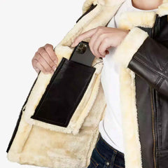 Women’s Dark Brown B3 Shearling Bomber Jacket – Vintage Aviator Style | Regals Leather