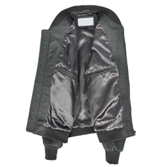 Men’s Grey Leather MA-1 Bomber Jacket | Ryan Flight Style Jacket for Men