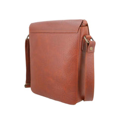 Adjustable Strap & Crossbody Messenger Men’s Genuine Leather Bag Reddish-Brown
