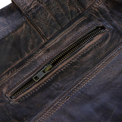 Women's Black Premium Cowhide Biker Motorcycle Leather Vest with Cowgirl Western Leather Outwear, Adjustable Side Buckles