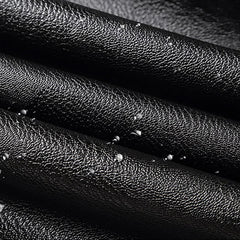 Leather Motorcycle Vest Men's Fleece Sherpa Lined V-Neck Waistcoat Punk Shoulder Button Down Sleeveless Leather Vest