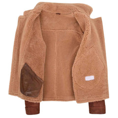 Men’s Sheepskin Aviator Jacket – Dustin Brown Ginger Cross Zip Biker Style | Regals Leather