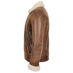 Men’s Vintage Brown Sheepskin Aviator Jacket | Blen Pilot Flight Leather Jacket