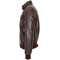 Men’s Leather Bomber Flight Jacket – Tom Brown Classic Aviator Style