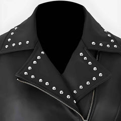 Women’s Eva Studded Leather Jacket | Stylish Biker Moto Outerwear