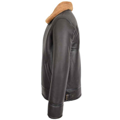 Men’s Top Gun Style Sheepskin Jacket – Oscar Brown Ginger Aviator Flight Jacket