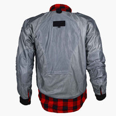 Regals Leather EXO Red/Black Motorcycle Flannel with Kevlar Armor – Protective Riding Shirt for Men