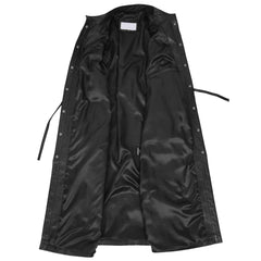 Women’s Duster Long Black Trench Coat – Full-Length Genuine Leather Coat for Women