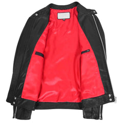 Regals Leather Men’s Casual Biker Jacket – Andy Black Premium Leather