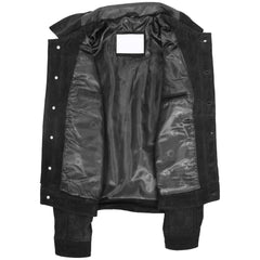 Men’s Real Suede Trucker Harrington Jacket – Daryl Black Leather Jacket