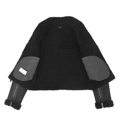 Regals Leather Lightweight Women's Sheepskin Aviator RAF Pilot Bomber Jacket Elsie Black