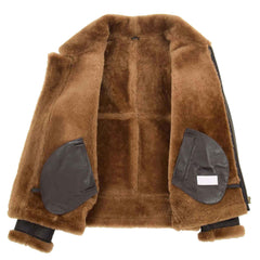 Classic B3 Sheepskin Bomber Jacket for Men – Brown Ginger Leather Aviator
