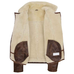 Men’s Vintage Brown Sheepskin Aviator Jacket | Blen Pilot Flight Leather Jacket