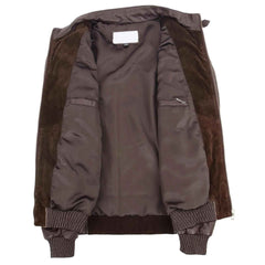 Men’s Leather and Suede Bomber Varsity Jacket – Bradley Brown Classic