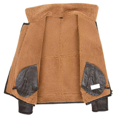 Men’s Top Gun Style Sheepskin Jacket – Oscar Brown Ginger Aviator Flight Jacket