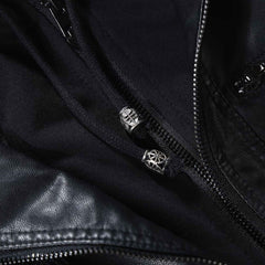 Tanming Women’s Faux Leather Jacket with Removable Hood – Stylish PU Moto Biker Coat for Fall & Winter