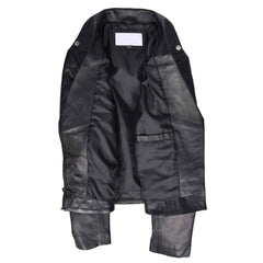 Women’s Real Leather Biker Jacket Black – Nixi Multi Cross Zip Quilted