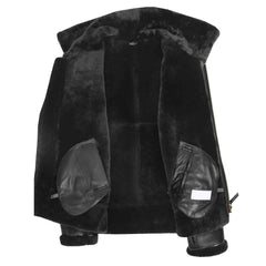 Men’s Classic B3 Original Sheepskin Jacket – Black Aviator Bomber Coat | Regals Leather