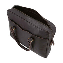 Adjustable Strap and Top Handle – REGALS LEATHER Vintage Blackish-brown Leather Bag for Work, Travel & Business