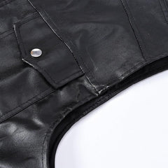 Best Design Men`s Biker Motorcycle Faux Leather Vest Comfortable Sleeveless Men's Leather Vest