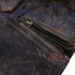 Women's Black Premium Cowhide Biker Motorcycle Leather Vest with Cowgirl Western Leather Outwear, Adjustable Side Buckles