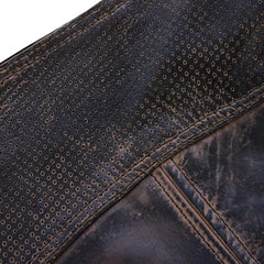 Women's Black Premium Cowhide Biker Motorcycle Leather Vest with Cowgirl Western Leather Outwear, Adjustable Side Buckles