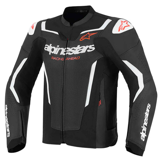 Alpinestars GP Force V2 Black White Leather Motorcycle Jacket | Professional Racing Biker Gear