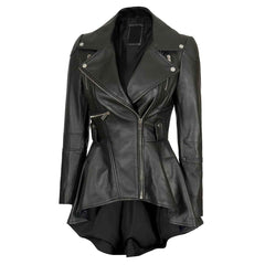 Gonzalez Fashion Lambskin Peplum Leather Biker Jacket | Regals Leather