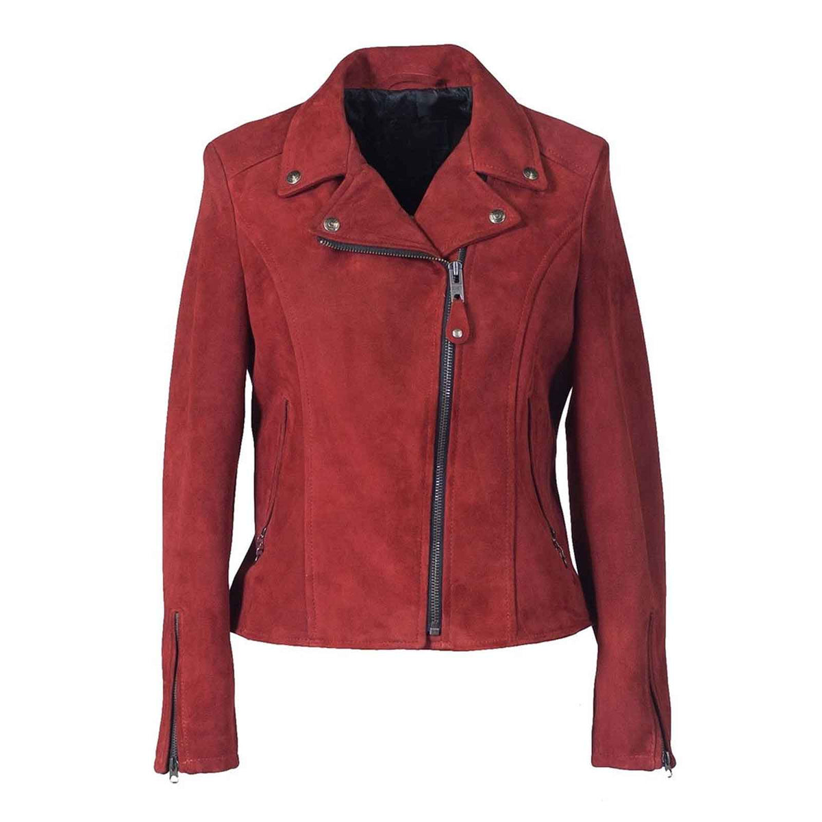 Women's Real Suede Biker Jacket – Fitted Motorcycle Leather Coat by Regals Leather