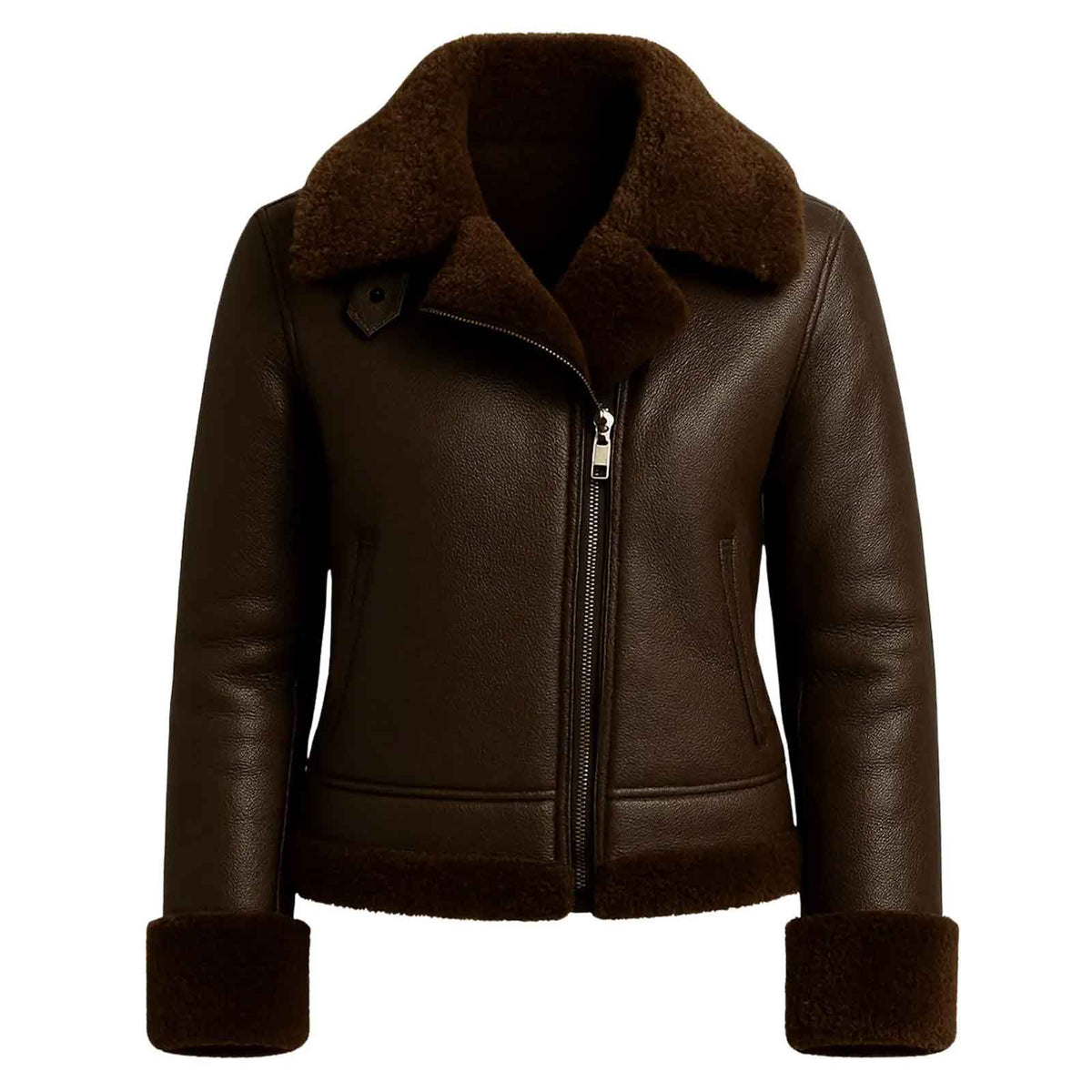 Regals Leather Women's Shearling B3 Bomber Jacket: Handmade Leather Aviator Coat