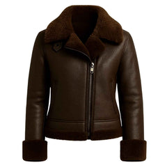Regals Leather Women's Shearling B3 Bomber Jacket: Handmade Leather Aviator Coat