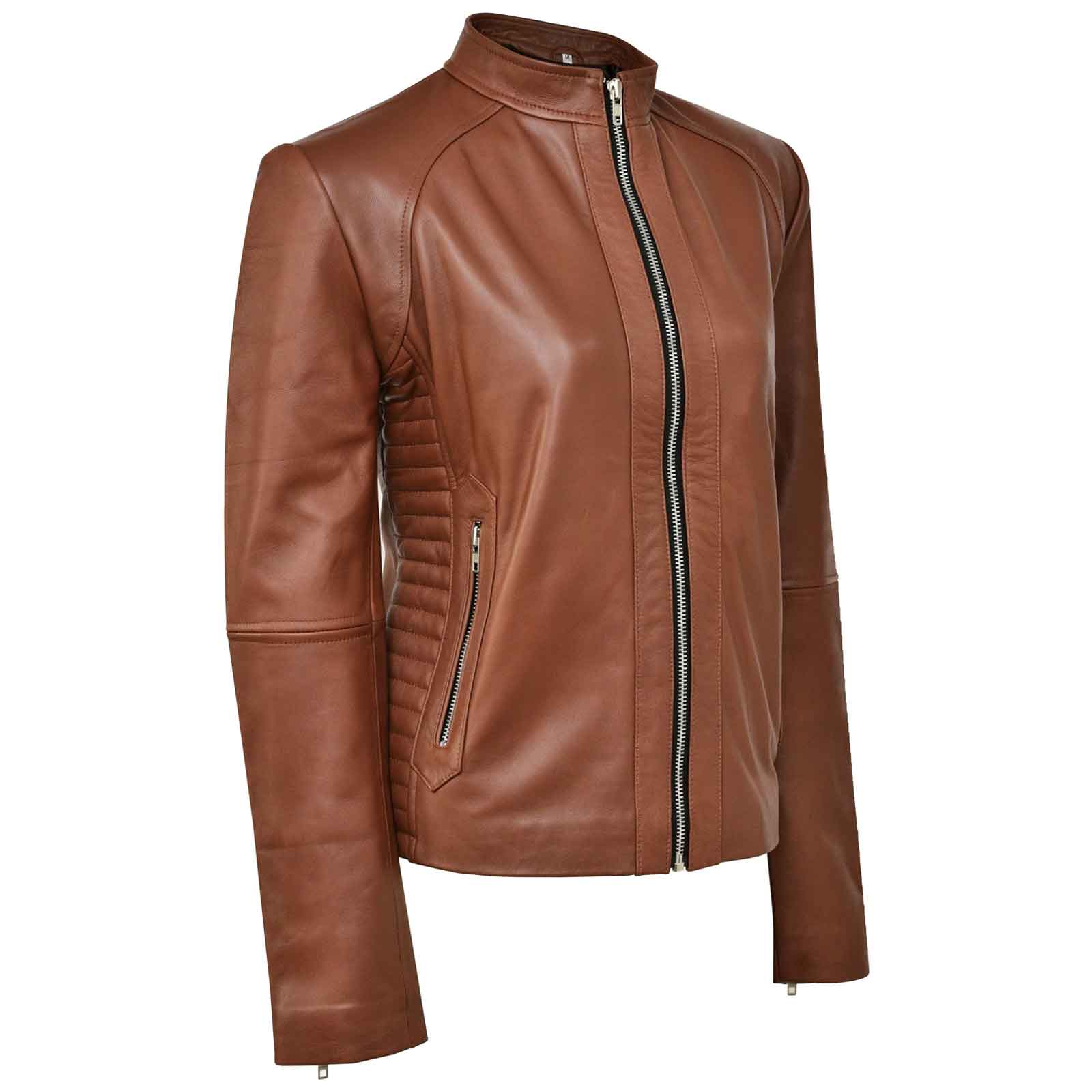 Regals Leather Breathable Lightweight Women's Brown Leather Jacket