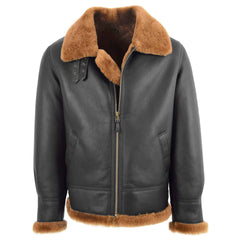 Classic B3 Sheepskin Bomber Jacket for Men – Brown Ginger Leather Aviator