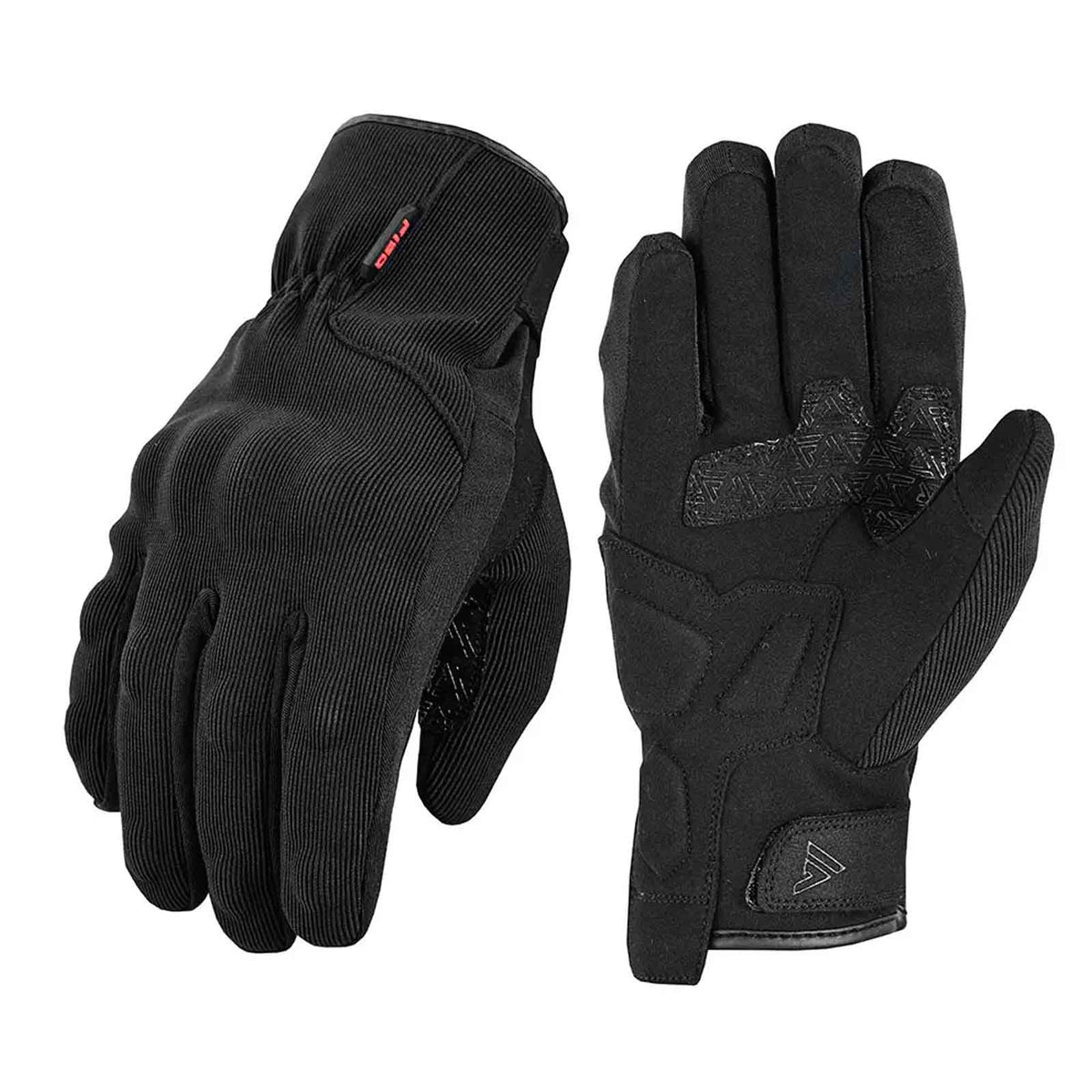 Guantes de Invierno FISA Targo Negros – Guantes de Moto Impermeables con Aislamiento para Clima Frío