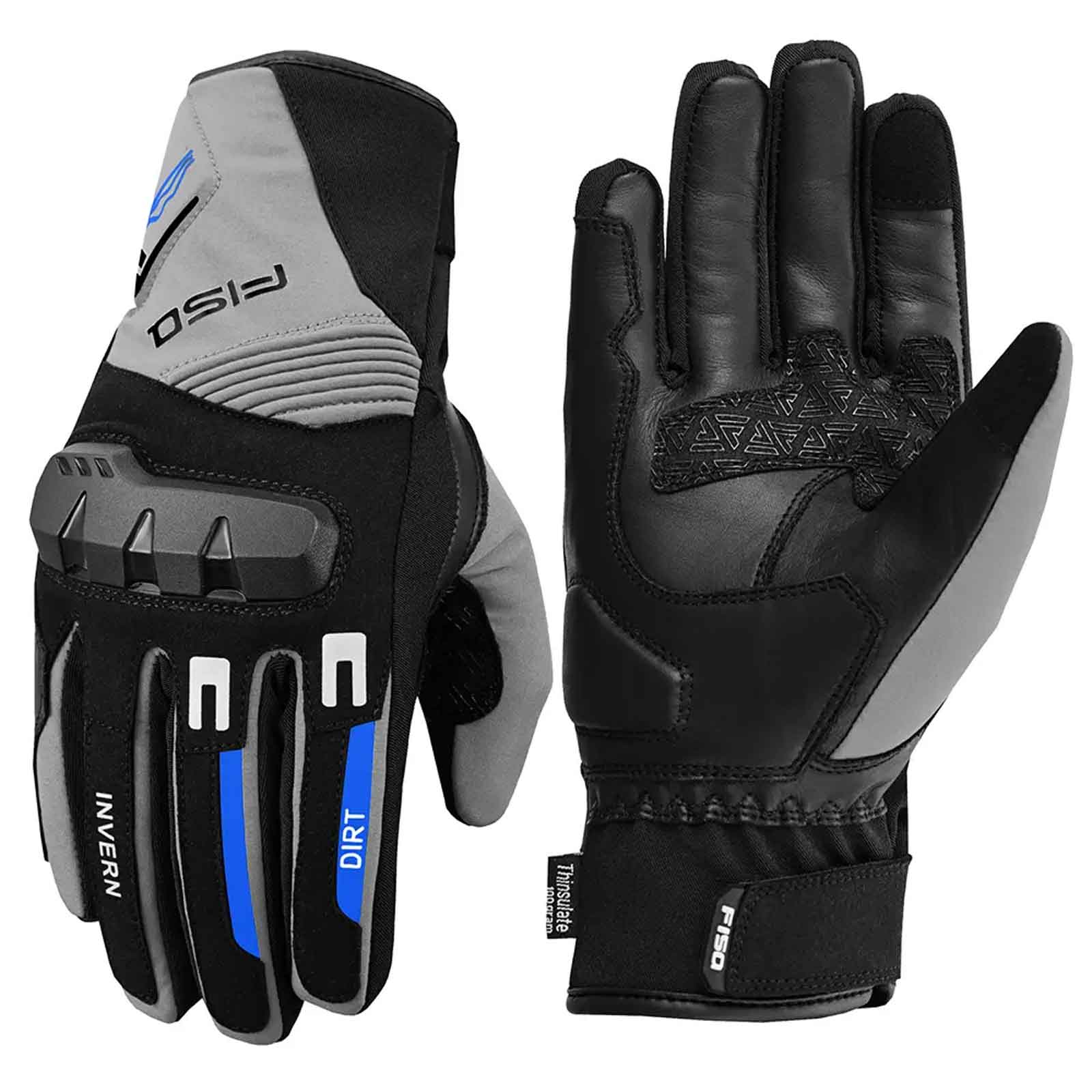 Guantes de invierno de moto FISA Dirt gris – Aislados e impermeables