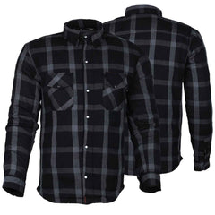 Exo Protective Motorcycle Flannel Shirt Grey/Black – DuPont™ Kevlar® Lined | Regals Leather