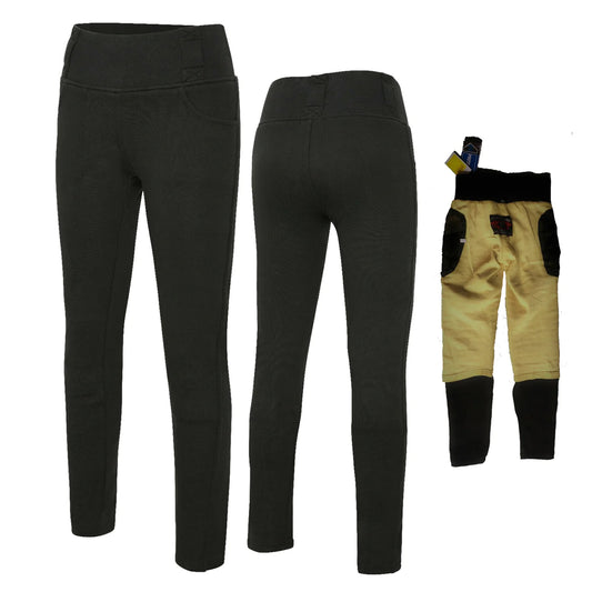 Regals Leather Climate Ladies Kevlar Lined Motorcycle Leggings – Protective Riding Tights for Women