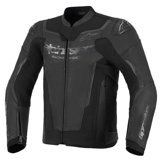 Alpinestars GP Force V2 Black Leather Motorcycle Jacket | CE Certified Sport Riding Jacket