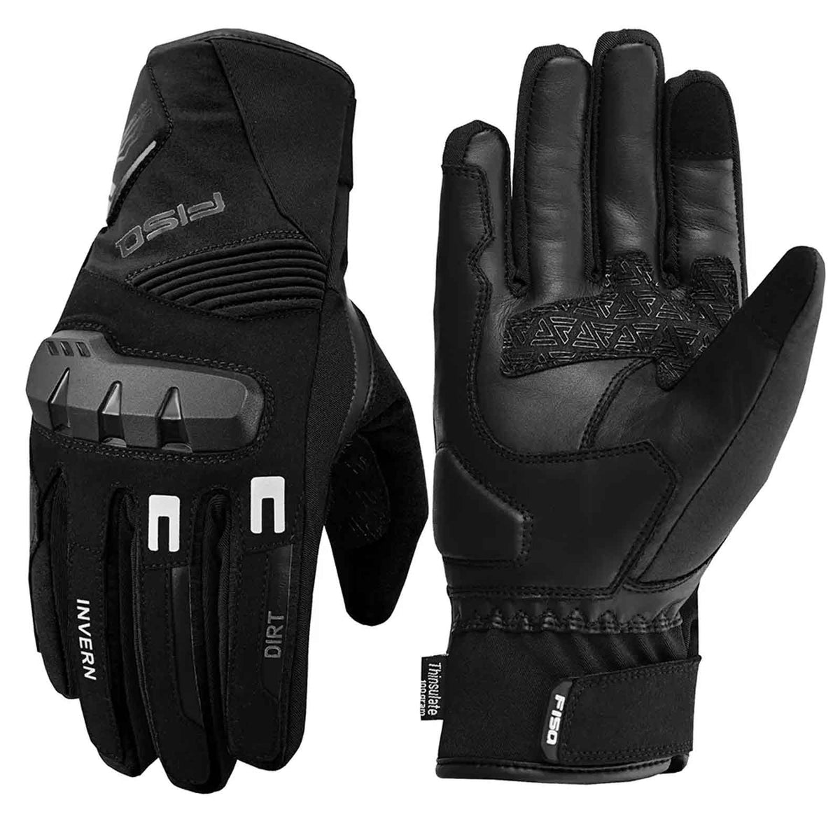 Guantes de invierno FISA Dirt negros – Guantes de moto aislados e impermeables