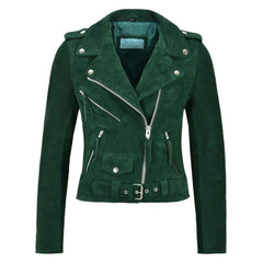 Regals Leather Classic New Women's Suede Leather Jacket Soft Sheepskin Moto Biker Jacket