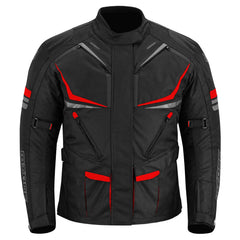 MZONE Nekma Red Jacket – Waterproof Motorcycle Jacket with CE Protection and Adjustable Fit