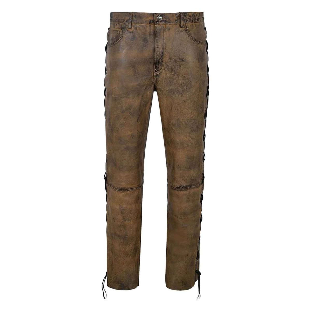 Men's 'Classic' Fit Motorcycle Casual Fashion Cowboy Western Leather Pants